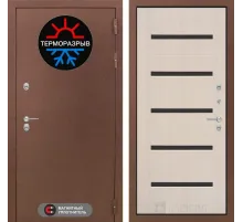 Входная дверь Термо Магнит 01 - Беленый дуб, стекло черное