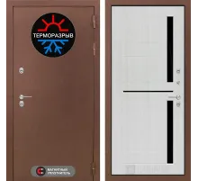 Входная дверь Термо Магнит 02 - Сандал белый, стекло черное