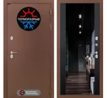 Входная дверь Термо Магнит с тонированным зеркалом Максимум - Черный кварц