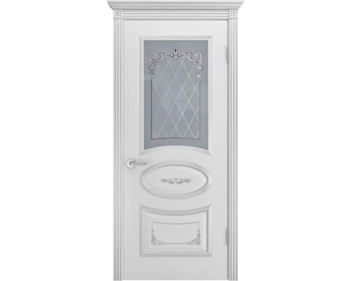 Дверь BP-DOORS Ария Грейс 2 B3  ДО2  Эмаль Белая патина серебро