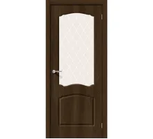 Дверь BRAVO Альфа 2 Dark Barnwood со стеклом White Сrystal