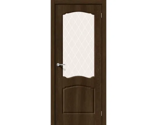 Дверь BRAVO Альфа 2 Dark Barnwood со стеклом White Сrystal