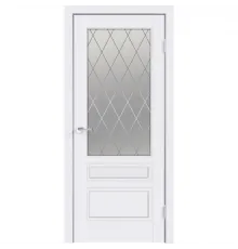 Дверь эмаль Velldoris Scandi 3V Белый RAL 9003 со стеклом Ромб светлый