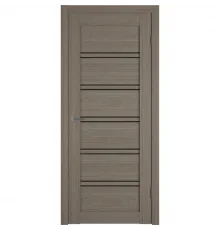 Дверь ВФД Atum Pro 28 Brun Oak стекло лакобель черное