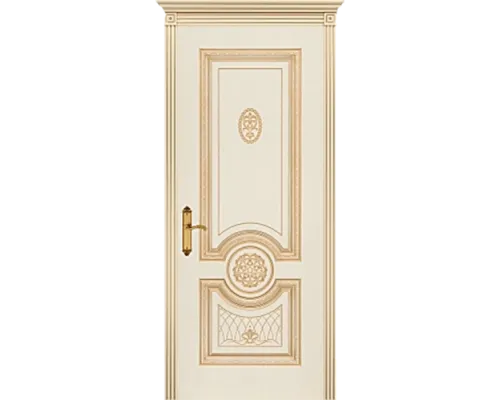 Дверь BP-DOORS Гамма Корона B3 ДГ Эмаль Слоновая кость патина золото