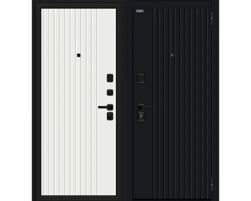Дверь входная BRAVO  Граффити-32/32 Total Black/Super White