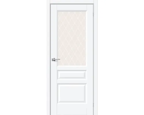 Дверь ПЭТ BRAVO Неоклассик-35 ДО  White Silk