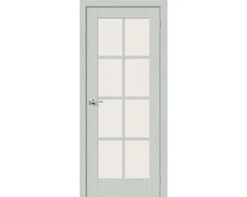 Дверь экошпон Bravo Prima-11.1 ДО Grey Wood со стеклом Magic Fog