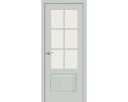 Дверь экошпон Bravo Prima-13.0.1 ДО Grey Wood со стеклом Magic Fog